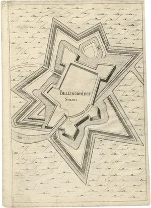 Antique Map of Fortification of Bellingwolderschans, 1673