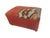 This custom-made ottoman features a vintage handmade tribal Turkish kilim on the seat, paired with orange cotton fabric on...