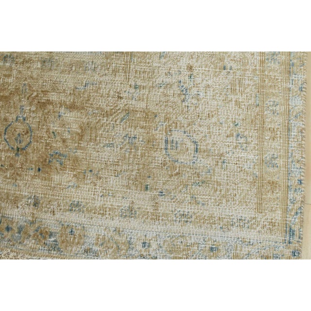 Tabriz Rug 8’10” X 12’2” Beige Wool Vintage Distressed Hand-Knotted Carpet For Sale In Philadelphia - Image 6 of 15