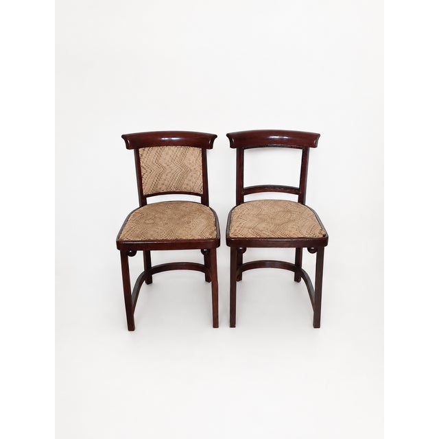 1910s Vienna Secession Model 423 Chairs attributed to Josef Hoffmann for Jacob & Josef Kohn, 1910, Set of 2 For Sale - Image 5 of 12
