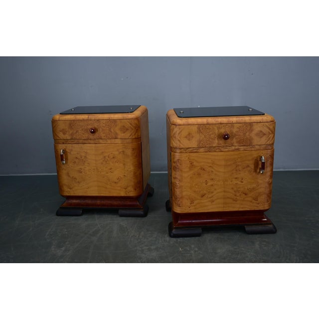 Art Deco Bedside Tables, Former Czechoslovakia, 1930s, Set of 2 For Sale - Image 3 of 18