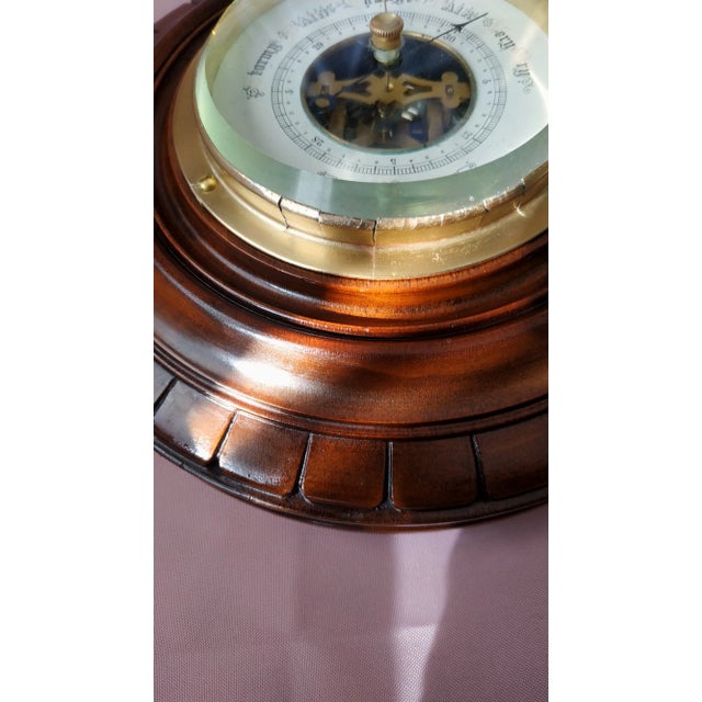 Wood Late 19th Century Antique French Skeleton Dial Aneroid Barometer - Lg Hallmark For Sale - Image 7 of 7