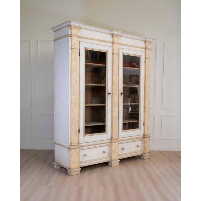 19th Century Empire-Style Lacquered Bookcase — Italian Grand Library For Sale - Image 10 of 13