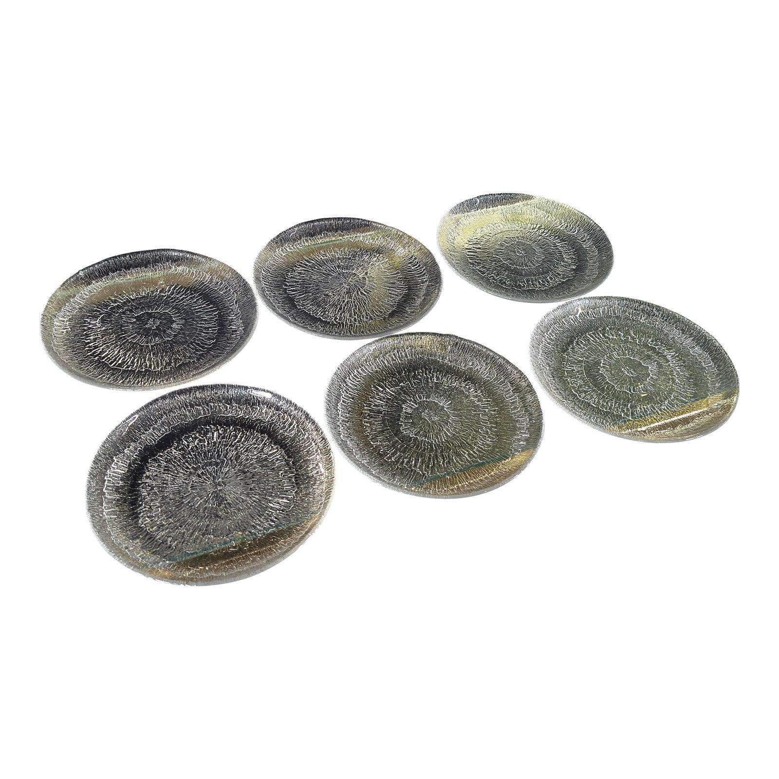 Iittala Solaris Glass 9.75" Dinner Plates by Tapio Wirkkala, Finland, 1970s - Set of 6