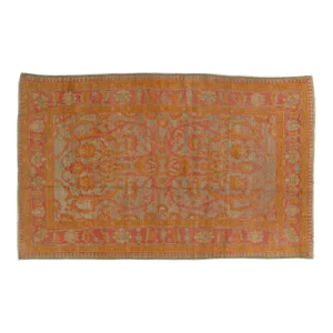 Late 19th Century Antique Oushak Handmade Turkish Rug