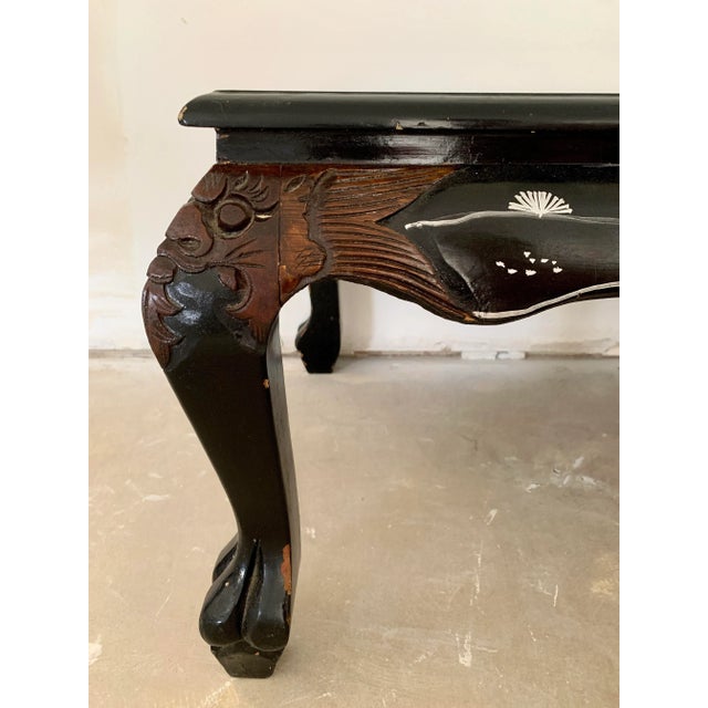 Black Lacquer Chinoiserie Coffee Table For Sale - Image 9 of 10