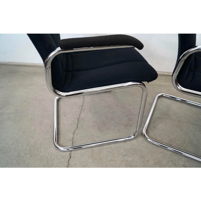 1970’s Mid-Century Modern Chrome Arm Chairs - A Pair For Sale - Image 11 of 12