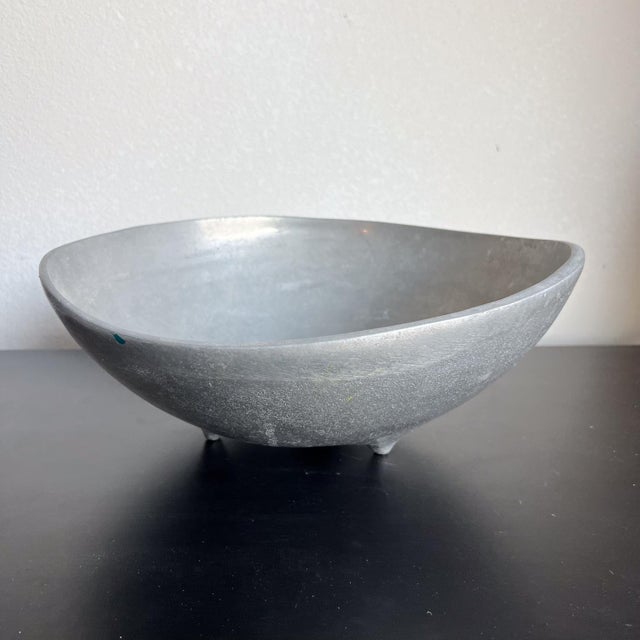 AMBIANIC presents Bruce Fox Biomorphic Aluminum Bowl 1970s Bruce Fox Design Modernist Silver Metal Footed Bowl Stamped by...