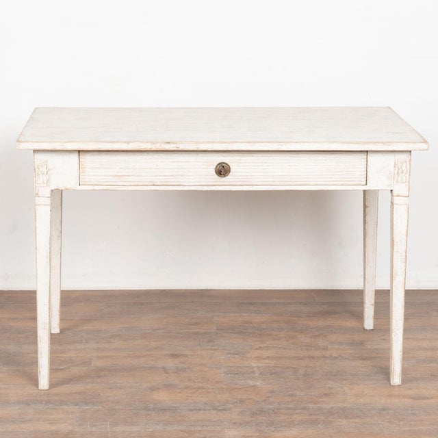 Gustavian (Swedish) 19th Century Swedish White Painted Desk or Side Table For Sale - Image 3 of 14