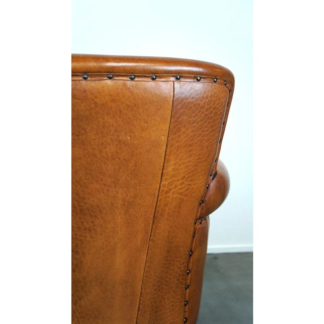 Sheepskin Leather Armchair For Sale - Image 9 of 11
