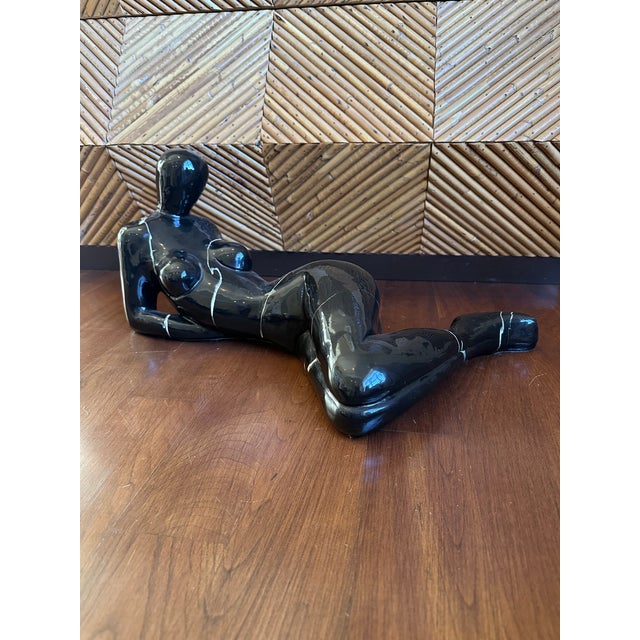1970s Large 19.5” Modernist Reclining Woman Sculpture For Sale - Image 14 of 14