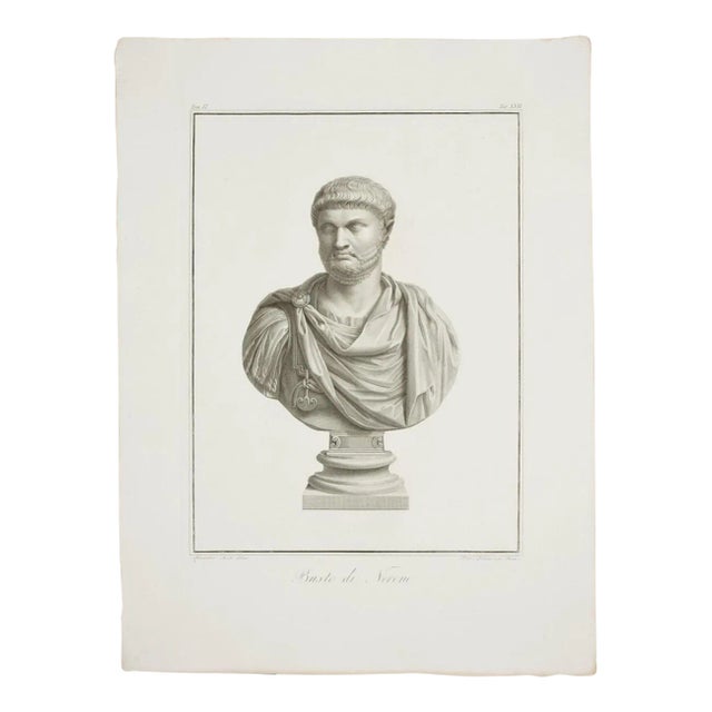 Bust of Nero - Original Etching by P. Fontana After B. Nocchi - 1821 1821 For Sale