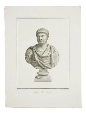 Bust of Nero - Original Etching by P. Fontana After B. Nocchi - 1821 1821