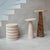 Postmodern Travertine Layer Stool Side Table from Kiwano Concept For Sale - Image 3 of 6