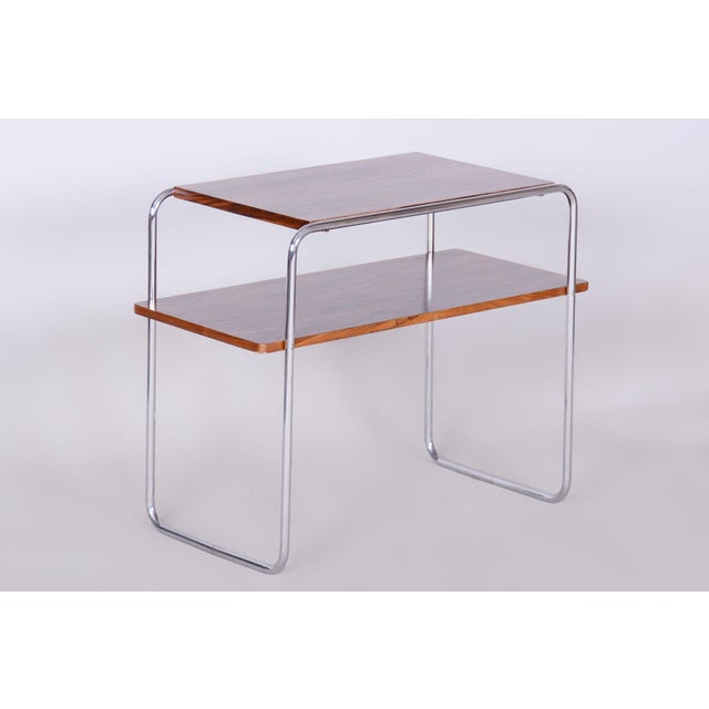 Bauhaus Side Table in Walnut attributed to Hynek Gottwald, Czechia, 1930s For Sale - Image 6 of 9