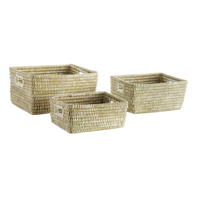 Rivergrass Rectangular Storage Baskets, Set Of 3 For Sale