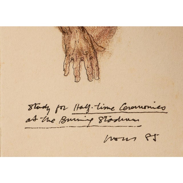 Robert Levers Modern Realistic Sepia Toned Ink Drawing Study of Nude Male and Female Figures, 1985 For Sale - Image 10 of 11