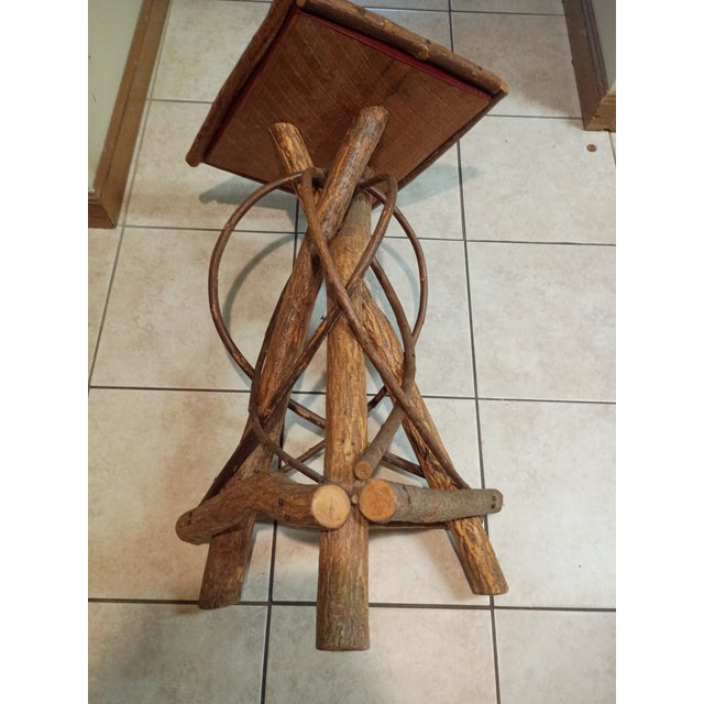 Early 20th Century Folk Art Bent Willow Adirondack Accent Table For Sale - Image 4 of 9