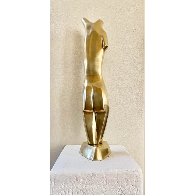 Brass Nude Sculpture by Listed Artist Emiel De Block For Sale - Image 4 of 10