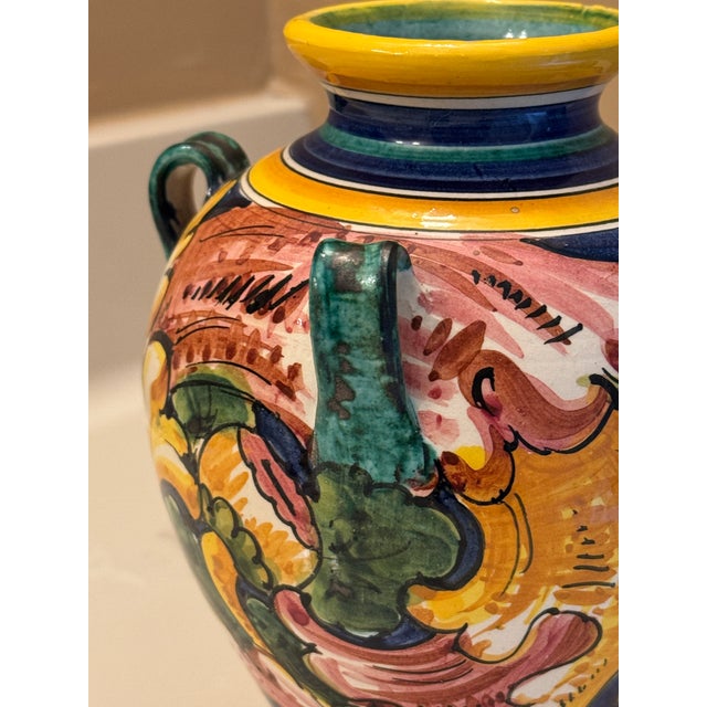 Italian Ceramicist Nereo Boaretto (1914–1977) Hand Painted Vase For Sale - Image 10 of 16