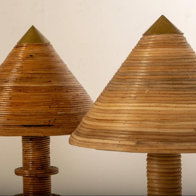Rattan Capri Floor Lamp | Handcrafted Natural Rattan Sculptural Lighting For Sale - Image 4 of 6