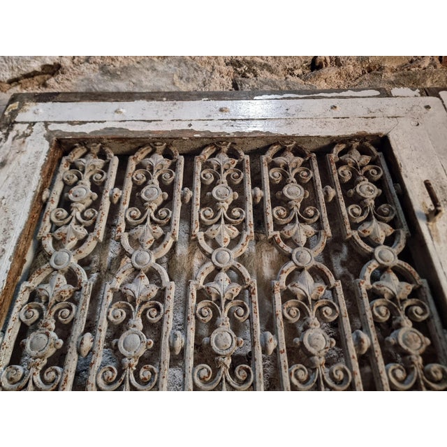 Antique Oak Front Door with Cast Iron Grill, 1890s For Sale - Image 13 of 18