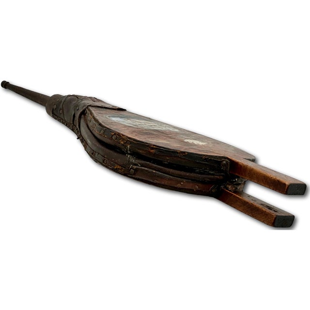 Unusual Antique American Rustic Hand Made & Hand Painted Decorated Shipboard Blacksmith Belllows - Circa Mid 1800s For Sale - Image 11 of 18