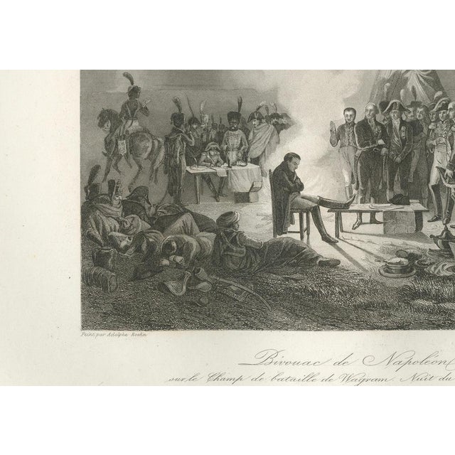 After Adolphe Roehn, Napoleon at the Bivouac of Wagram, Engraving, 1840 For Sale - Image 6 of 9