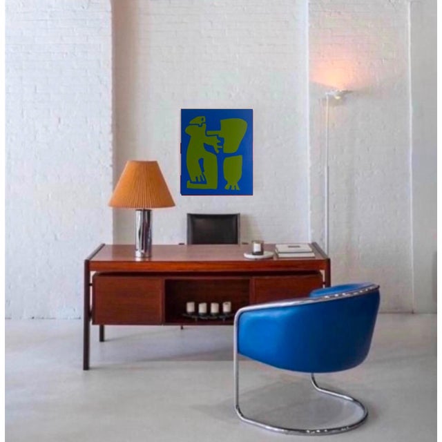 Bodasca, Cubist Painting Happy Blue Man, 2026, Acrylic on Canvas For Sale - Image 6 of 10