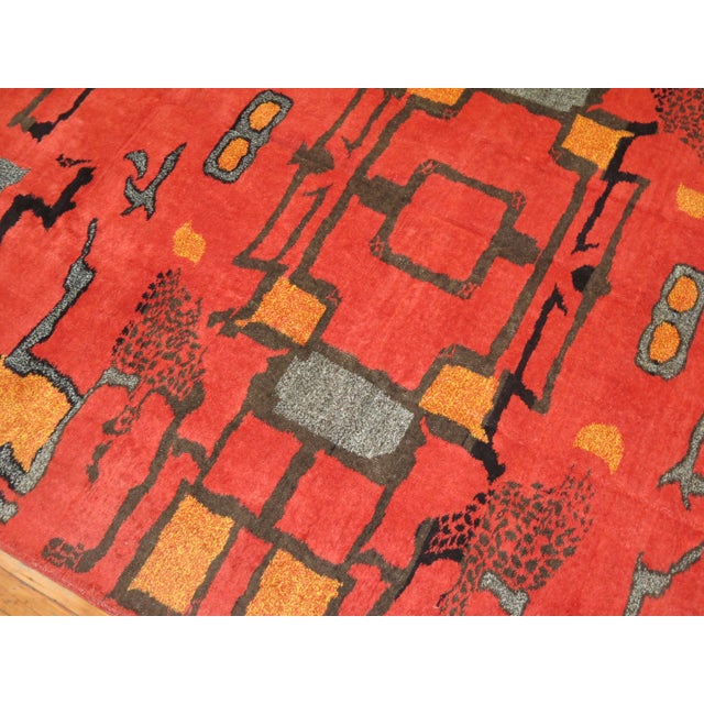 Vintage Turkish Art Deco Rug For Sale - Image 4 of 9