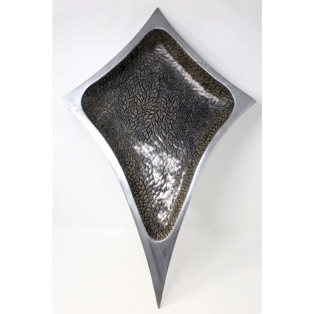 Mid-Century Modern Vintage Brutalist Star-Shaped Cast Aluminum Large Decorative Bowl For Sale - Image 3 of 8