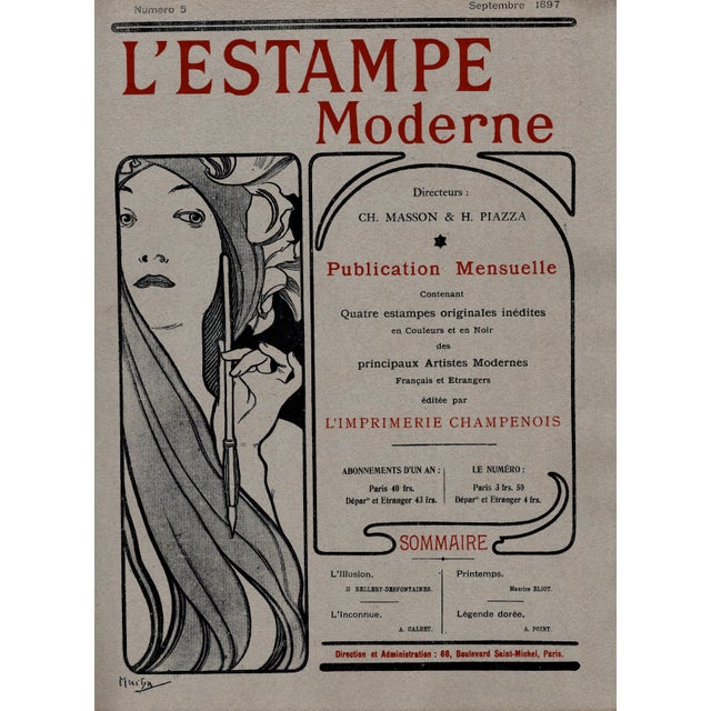 Maurice Eliot, Printemps, 1897, Lithograph on Paper For Sale - Image 8 of 10