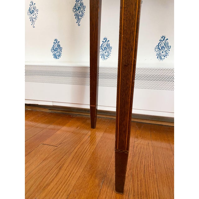 Wood Antique Early 1900s American Neoclassical Revival Mahogany Game Table With Inlay For Sale - Image 7 of 18
