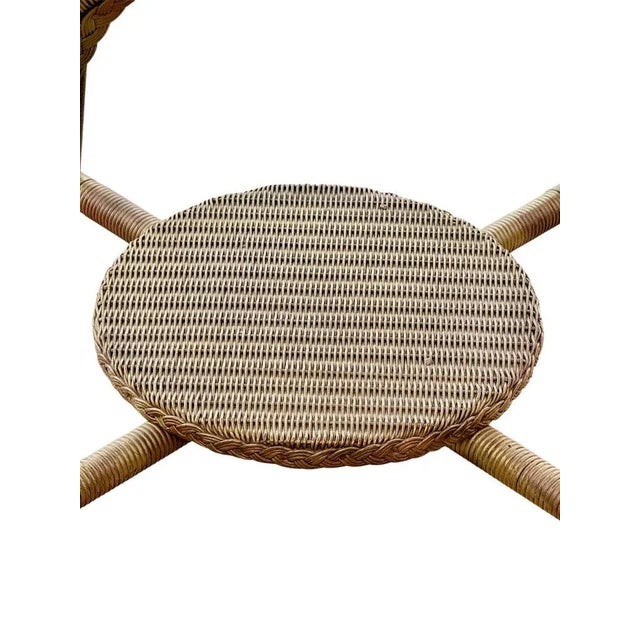 Gold English 2-Tier Occasional Table with Brass-Capped Feet attributed to Lloyd Loom, 1930s For Sale - Image 8 of 12