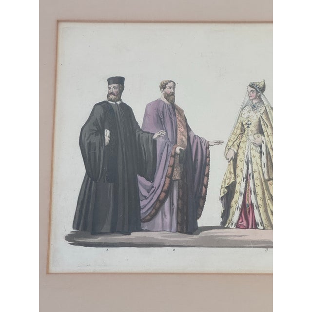 Step back in time with this stunning antique hand-tinted engraving from Il Costume Antico e Moderno by Giulio Ferrario,...