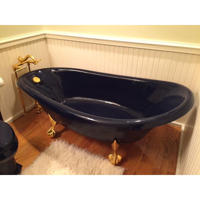 Vintage Kohler Navy & Brass Footed Birthday Bathtub Chairish