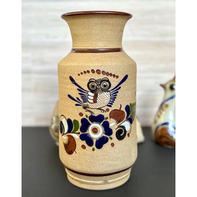 Beautiful Vintage Tonala Ceramic Vase, made in Mexico. This large vase is made of stoneware pottery with great texture and...