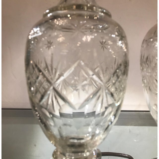 Elegant Pair of 19th Century European Cut Glass Claret Decanters For Sale In Philadelphia - Image 6 of 8