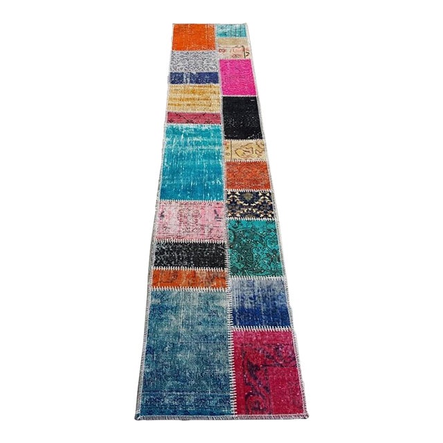 Vintage Handknotted Hallway Runner For Sale