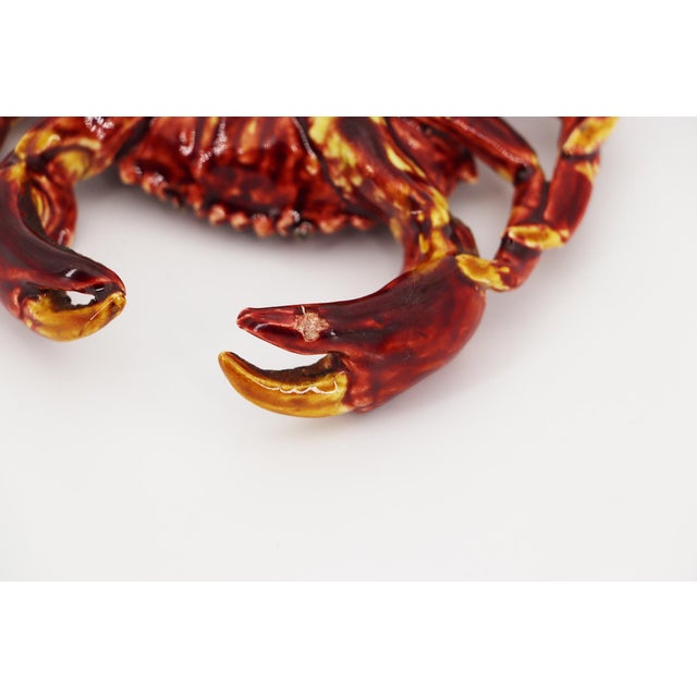 1900s Life-Size Crab Bordallo Pinheiro Portuguese Palissy Ware For Sale - Image 14 of 14