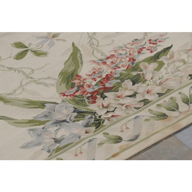 Rug & Kilim’s Tudor Style Rug in White and Cream With Floral Patterns For Sale In New York - Image 6 of 8