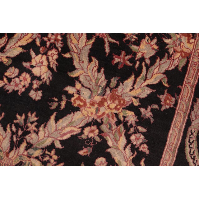 Shabby Chic Shabby Chic Trellis 1990's Pak-Persian Black/Rust Wool Rug - 6'1'' X 9'3'' For Sale - Image 3 of 9