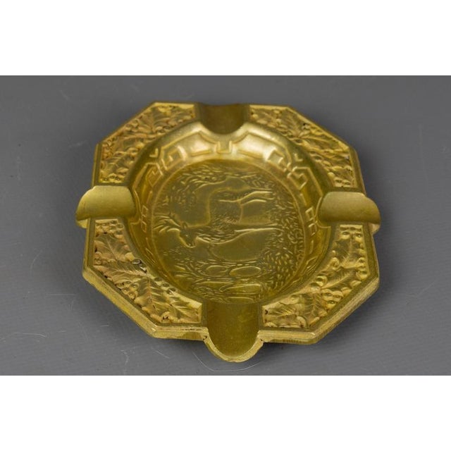 Gold French Cast Bronze Ashtray with Stag Motif, 1950s For Sale - Image 8 of 18