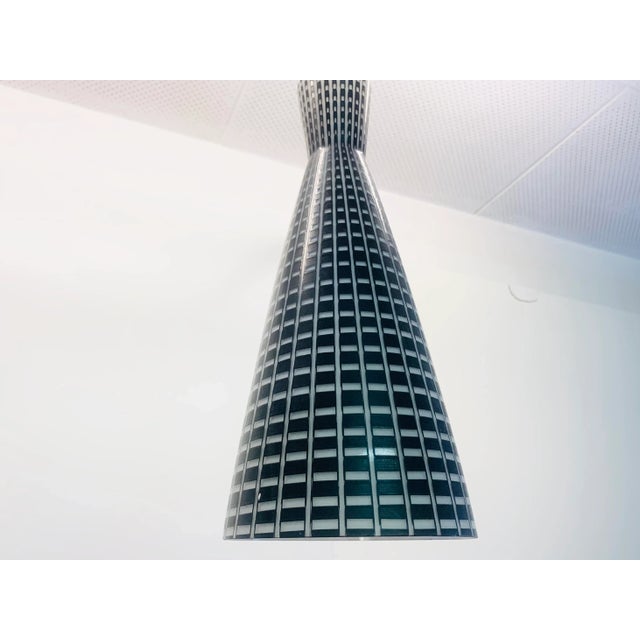 Mid-Century Modern Diabolo Black Glass Pendant Lamp by Aloys Gangkofner for Peill & Putzler, 1950s, in Very Good...