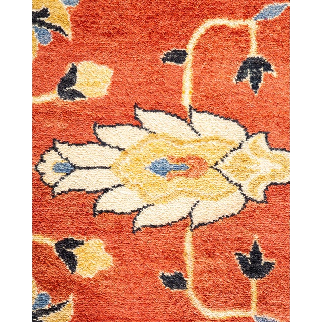 Traditional Mogul, One-of-a-Kind Hand-Knotted Area Rug in Orange, 9' 2" x 12' 5" For Sale - Image 3 of 8