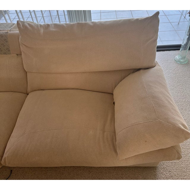 Danish modern “Monza” by Niels Eilersen; microfiber fabric. All upholstered matching cushions in the photos are included.