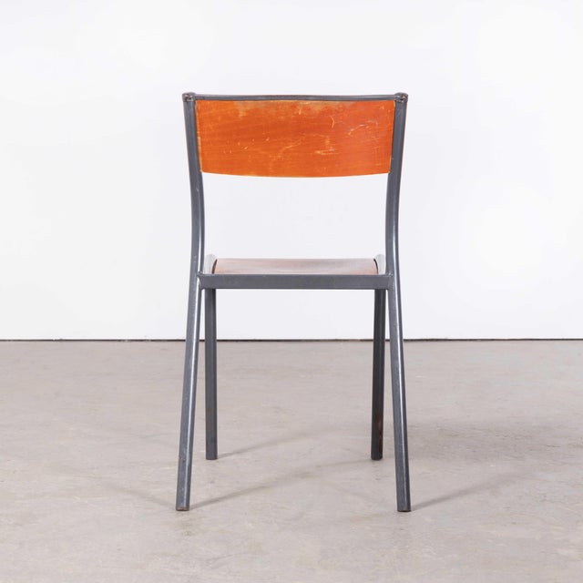 Wood French Light Grey Dining Chairs from Mullca, 1950s, Set of 4 For Sale - Image 7 of 18