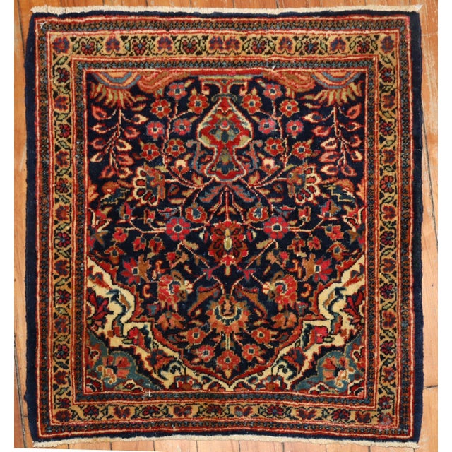 1930s Persian Kashan Mat in good overall condition Details rug no. 30692 size 1' 9" x 1' 10" (53 x 56 cm)