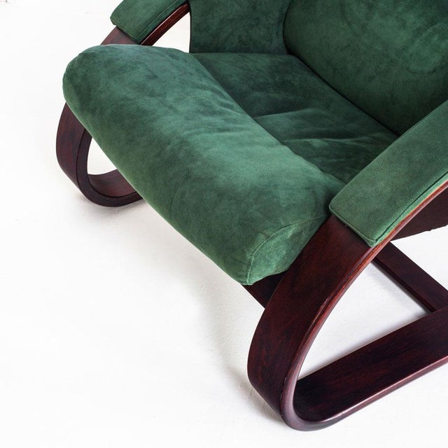 Wood Vintage Armchair in Alcantara by Åke Fribyter for Nelo Möbel, Sweden, 1990s For Sale - Image 7 of 12