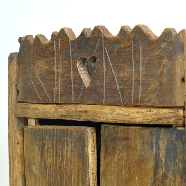 Wood Folk Art Romanian Cabinet, 1950 For Sale - Image 7 of 11